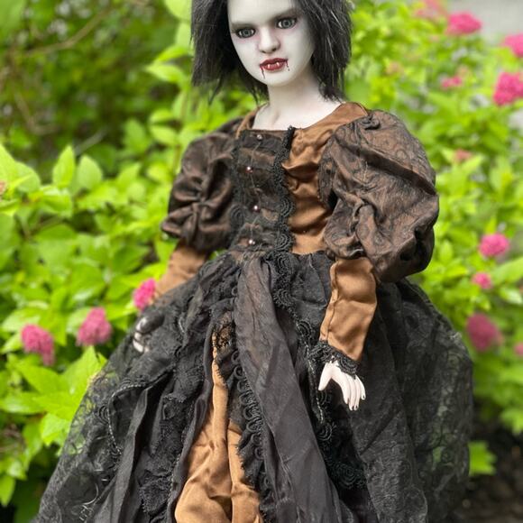 OOAK Creepy Odd 24” Ghostly Vampire Doll Witch Scary Halloween Horror Art Doll - Picture 10 of 14